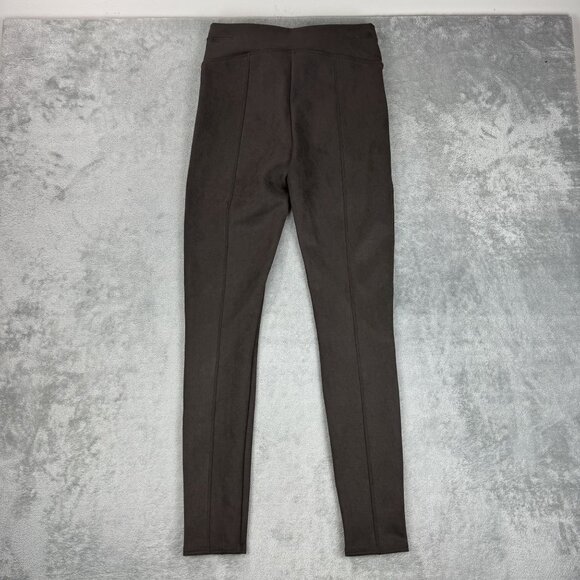SPANX Womens Suede Stretch High Waisted Velvety Soft Leggings Brown Pull Ons M - Picture 2 of 9